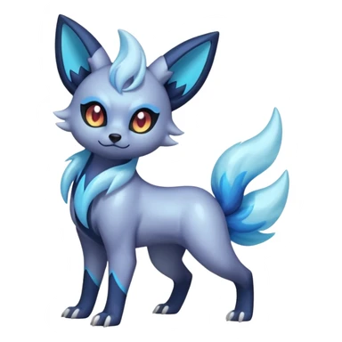 Pastel Shiny Iridescent Bioluminescent Transparent Absol-Zorua-Umbreon-fusion (full body) sticker