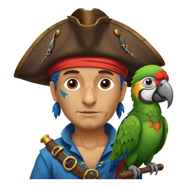pirate and parrot sticker