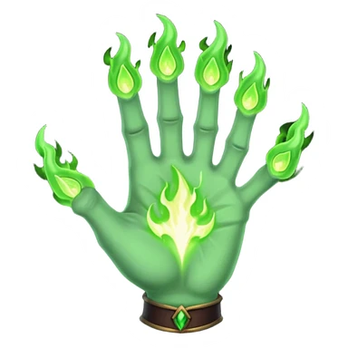 world of warcraft warlock hand with green fire sticker