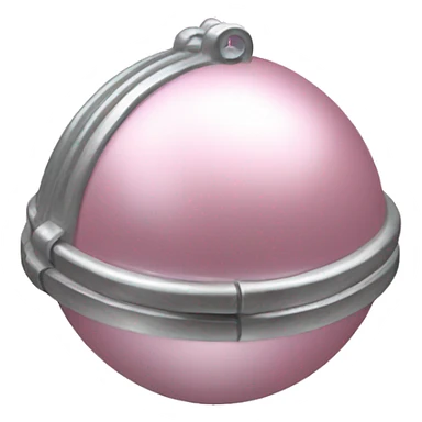 Realistic pastel pink And silver metallic globe sleigh bell. sticker