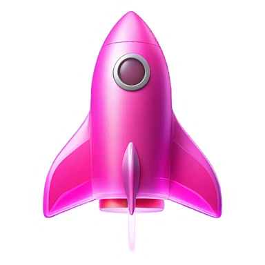 pink neon rocket sticker