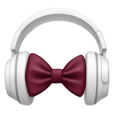 White headphones with burgundy bow sticker