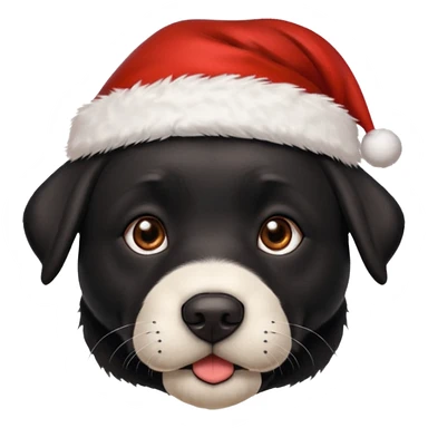 A cute black Labrador, about 2 years old, wearing a Santa hat. (I need English) sticker
