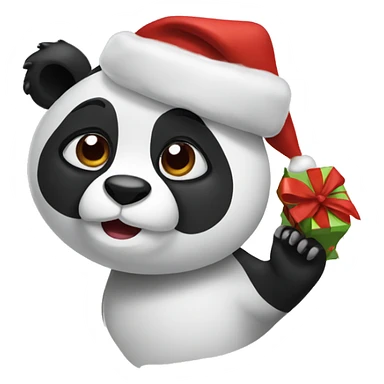 A Christmas panda sticker
