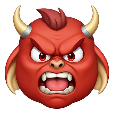 angry face with horn sticker