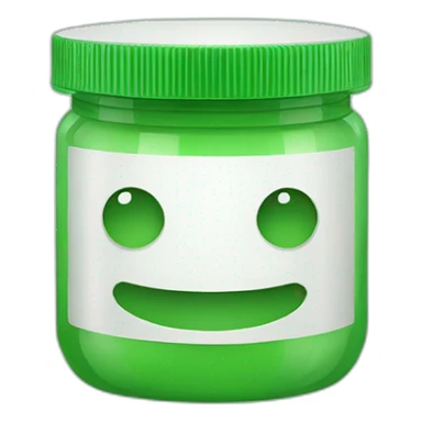 cosmetics jar green sticker