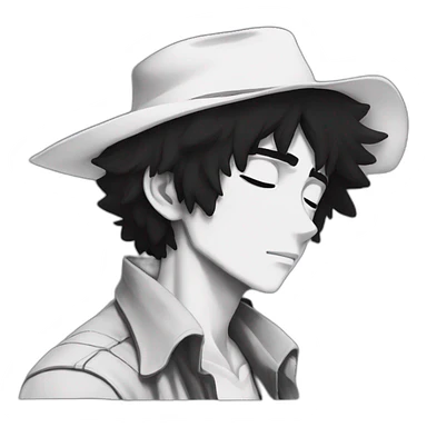 One Cowboy bebop white skin black hair want sleep sticker