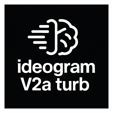 recreate this logo with text of "ideogram V2a turb", MAKE IT FIT IN SQAURE  sticker