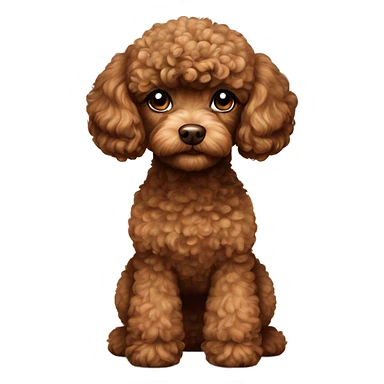 Brown toy poodle sticker