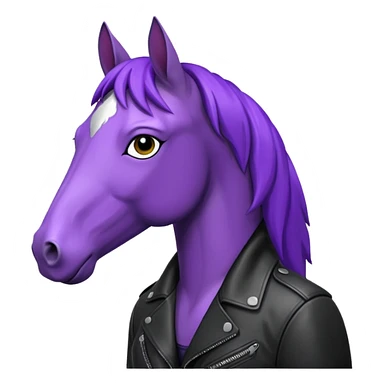Purple horse wearing leather jacket
 sticker