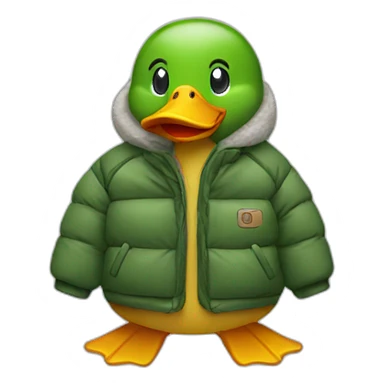 duck wearing a down jacket sticker