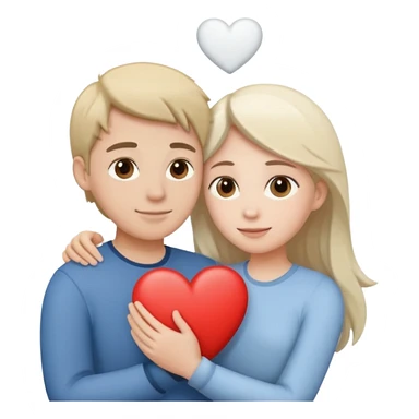 persone che si abbracciano 🫂 con cuore bianco 🤍  sticker