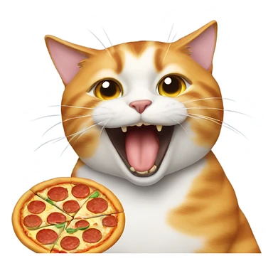 Cat eating pizza sticker