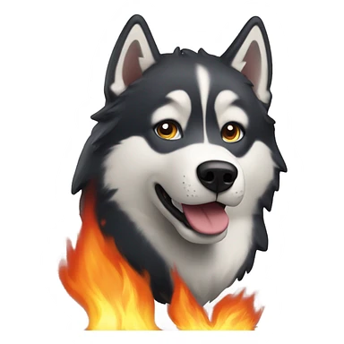 Husky at a dumpster fire sticker
