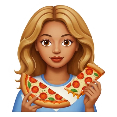 Beyoncé eating a pizza sticker