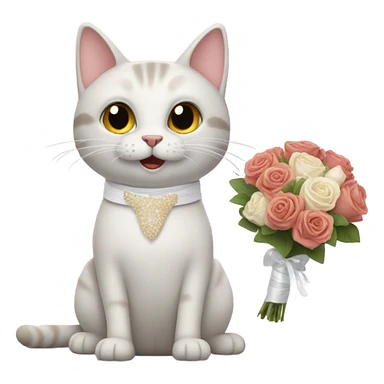 cat officiating a wedding sticker