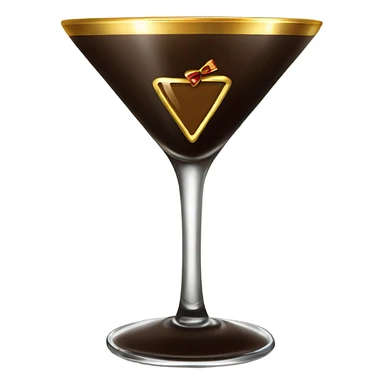 gold rimmed espresso martini glass with gold bow sticker