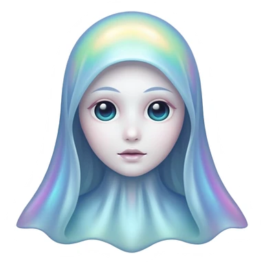 Holographic chrome ghost sticker