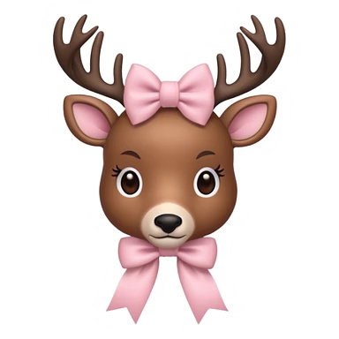 light pink bow on deer sticker