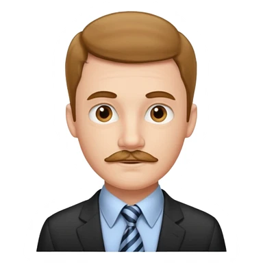 Young man with thin mustache & striped tie sticker