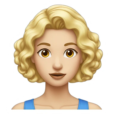 fille blonde cheveux lisse yeux bleu sticker