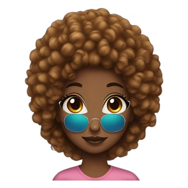 Fille noire avec des cheveux afro  jolie sticker
