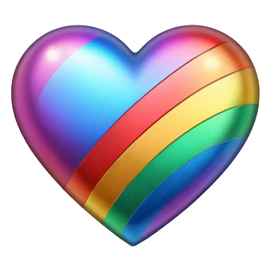 heart with a rainbow shimmer shadow sticker
