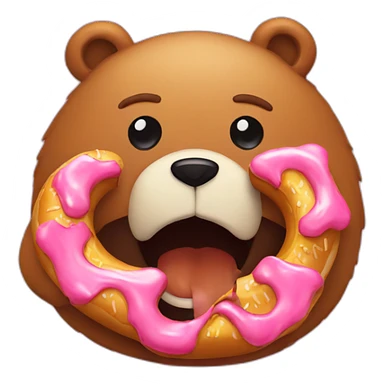 a-bear-eating-an-donnut sticker