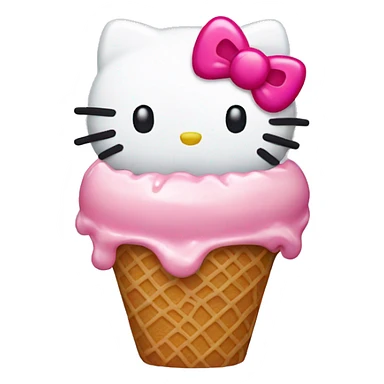 ICE CREAM eating hello kitty sticker