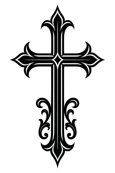 goth cross, remove background sticker