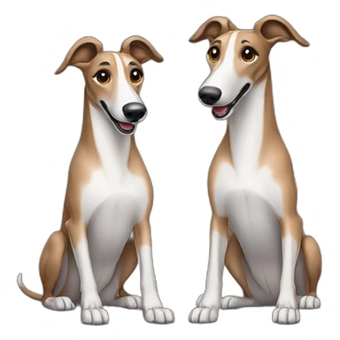 greyhound pair brown and grey sticker