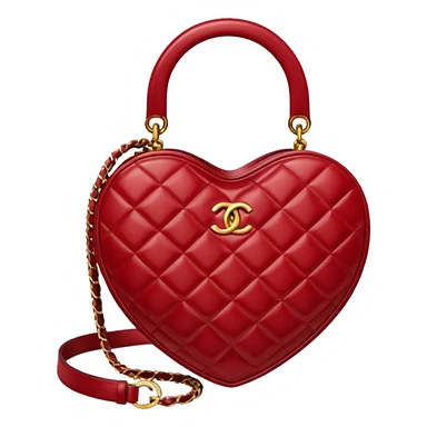 chanel heart dark red color bag sticker