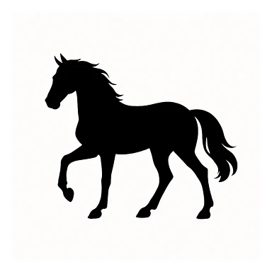 Horse black silhouette white background sticker