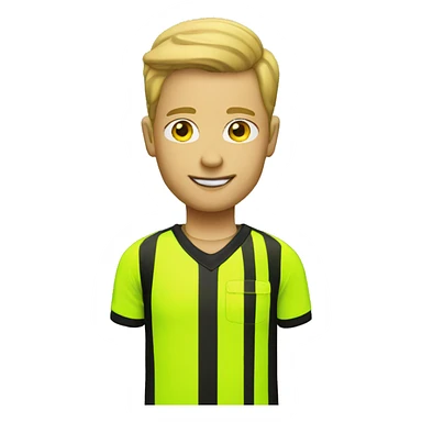 Hockey referee with pure neon yellow jersey sticker