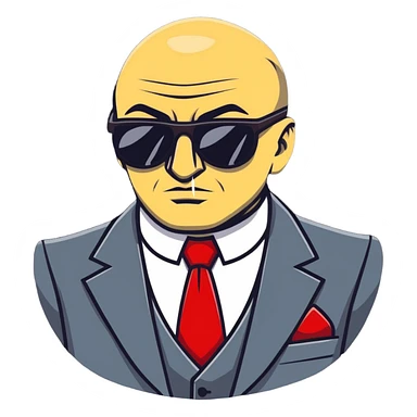 intimidating mafia boss with sunglasses and rings sticker