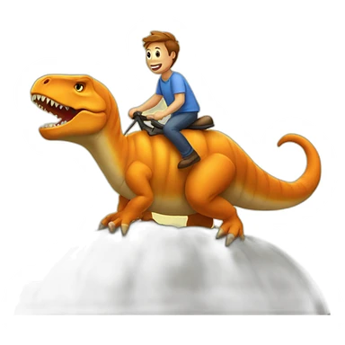 pumpkin riding a dinosaur sticker