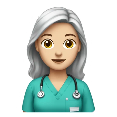 white girl in scrubs sticker