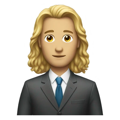 Suit man with long hair  sticker