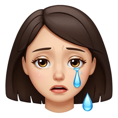Pretty brunette crying sticker