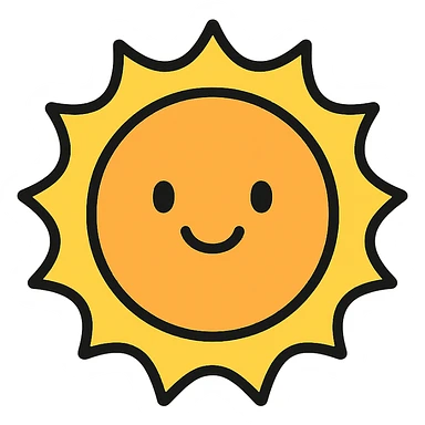 color outline icon of an aura ball with a warm smile sticker
