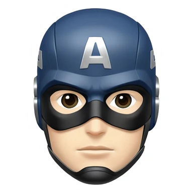 captain america face with black mask  and helmet sticker