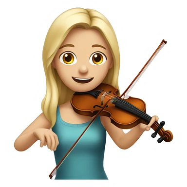 blond girl playing a violin sticker