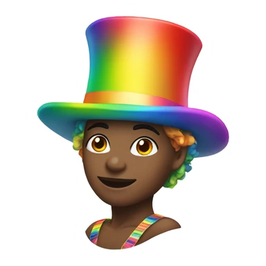 dancer wearing a rainbow top hat sticker