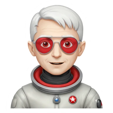 Captain Nosferatu – pale vampire in silver spacesuit, red-tinted aviator glasses, floating with a smug grin sticker