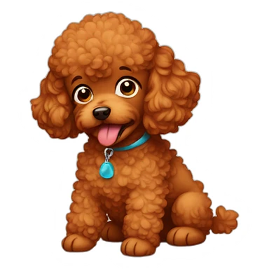 red toy poodle crying with tears sticker