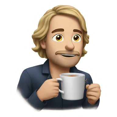 Charlie drinking tea sticker