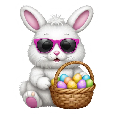 Easter bunny wearing sunglasses sticker