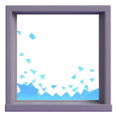 broken window with shattered glass sticker