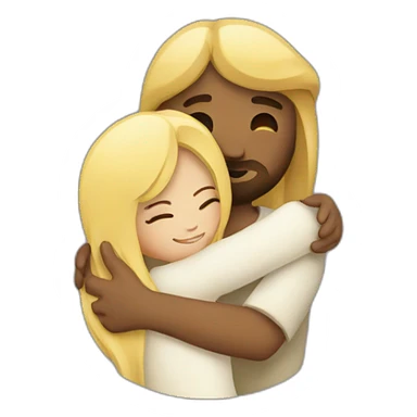 Jesus hugging a blonde girl sticker