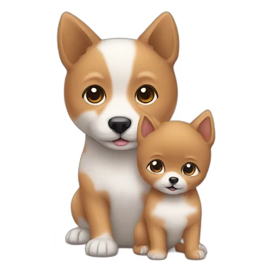 Bébé humain avec un spitz  sticker